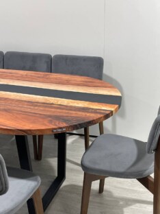 Стол кухонный обеденный овальный дизайнерский лофт THETABLE RU 250х100 5.8/2.1