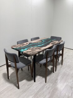 Стол кухонный обеденный прямоугольный дизайнерский лофт THETABLE RU 140х80 4.13/6.1