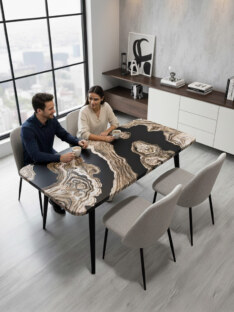 Стол кухонный обеденный прямоугольный дизайнерский лофт THETABLE RU 140х80 2.71/6.1