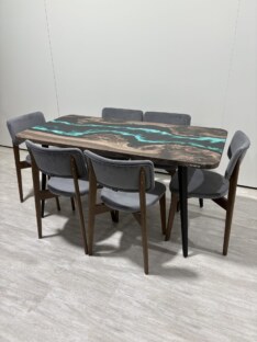 Стол кухонный обеденный прямоугольный дизайнерский лофт THETABLE RU 160х80 4.9/6.1