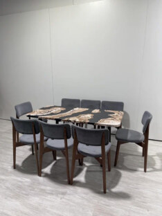 Стол кухонный обеденный прямоугольный дизайнерский лофт THETABLE RU 120х80 2.71/11.1