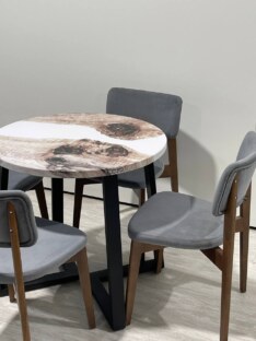 Стол кухонный обеденный круглый дизайнерский лофт THETABLE RU 80х32 3.34/1.1