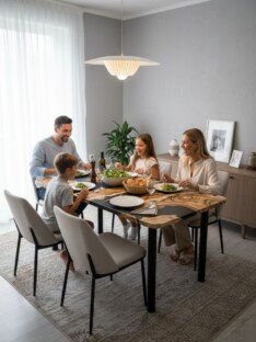 Стол кухонный обеденный прямоугольный дизайнерский лофт THETABLE RU 140х80 2.73/11.1