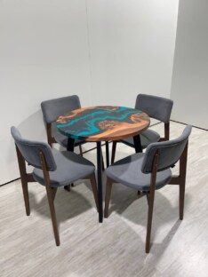 Стол кухонный обеденный круглый дизайнерский лофт THETABLE 80х32 4.5/4.1