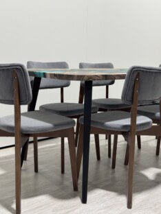 Стол кухонный обеденный прямоугольный дизайнерский лофт THETABLE RU 140х80 4.13/6.1