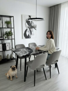 Стол кухонный обеденный прямоугольный дизайнерский лофт THETABLE RU 160х80 2.72/4.1