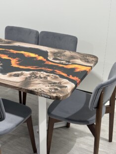 Стол кухонный обеденный прямоугольный дизайнерский лофт THETABLE RU 140х80 4.15/3.2