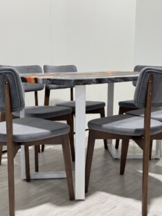 Стол кухонный обеденный прямоугольный дизайнерский лофт THETABLE RU 140х80 4.20/3.2