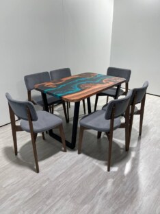 Стол кухонный обеденный прямоугольный дизайнерский лофт THETABLE RU 120х80 4.5/2.1