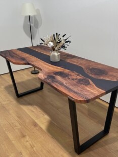 Стол письменный с вырезом дизайнерский лофт THETABLE 200х90 3.1/2.1