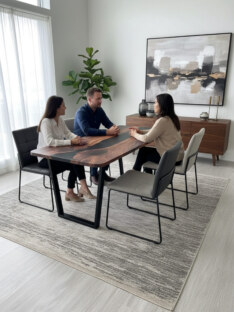 Стол кухонный обеденный прямоугольный дизайнерский лофт THETABLE RU 220х90 3.1/2.1