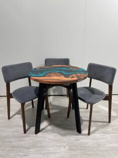 Стол кухонный обеденный круглый дизайнерский лофт THETABLE 80х32 4.5/4.1