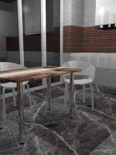 Стол кухонный обеденный прямоугольный дизайнерский лофт THETABLE RU 102х69 3.18/11.3