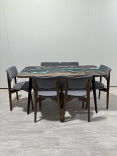 Стол кухонный обеденный прямоугольный дизайнерский лофт THETABLE RU 160х80 4.9/6.1