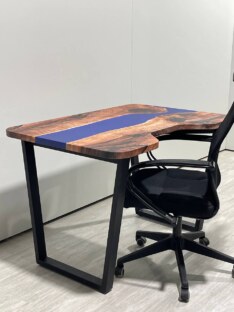 Стол компьютерный с вырезом дизайнерский лофт THETABLE RU 140х80 3.2/2.1