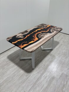 Стол кухонный обеденный прямоугольный дизайнерский лофт THETABLE RU 160х80 4.15/1.2