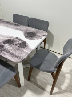 Стол кухонный обеденный прямоугольный дизайнерский лофт THETABLE RU 120х80 3.23/3.2