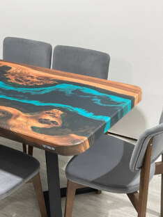 Стол кухонный обеденный прямоугольный дизайнерский лофт THETABLE RU 200х90 4.5/1.1