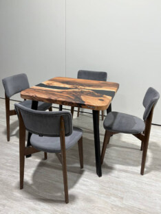 Стол кухонный обеденный квадратный дизайнерский лофт THETABLE RU 70х70 5.8/4.1