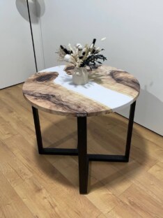 Стол кухонный обеденный круглый дизайнерский лофт THETABLE RU 80х32 3.22/3.1