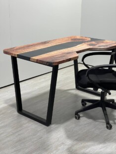 Стол компьютерный с вырезом дизайнерский лофт THETABLE RU 140х80 3.12/2.1 Стол компьютерный с вырезом дизайнерский лофт THETABLE RU 140х80 3.12/2.1