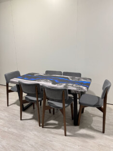 Стол кухонный обеденный прямоугольный дизайнерский лофт THETABLE RU 160х80 4.17/2.1
