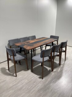 Стол кухонный обеденный прямоугольный дизайнерский лофт THETABLE RU 160х80 3.26/4.1