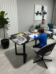 Стол кухонный обеденный прямоугольный дизайнерский лофт THETABLE RU 140х80 2.72/3.1