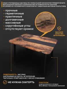 Стол кухонный обеденный прямоугольный дизайнерский лофт THETABLE RU 160х80 3.26/4.1
