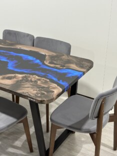 Стол кухонный обеденный прямоугольный дизайнерский лофт THETABLE RU 140х80 4.8/2.1