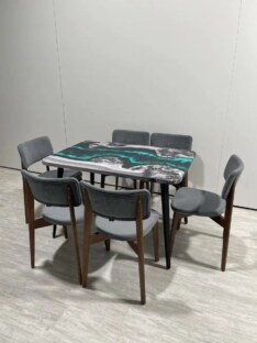 Стол кухонный обеденный прямоугольный дизайнерский лофт THETABLE RU 120х80 4.18/6.1