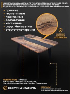 Стол компьютерный прямоугольный дизайнерский лофт THETABLE 120х80 3.12/4.1
