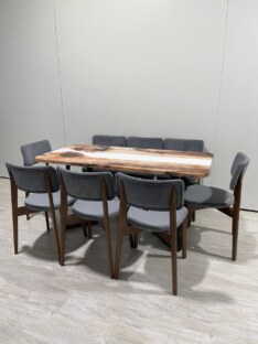 Стол кухонный обеденный прямоугольный дизайнерский лофт THETABLE RU 160х80 3.18/1.1