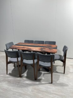 Стол кухонный обеденный прямоугольный дизайнерский лофт THETABLE RU 160х80 3.8/1.1