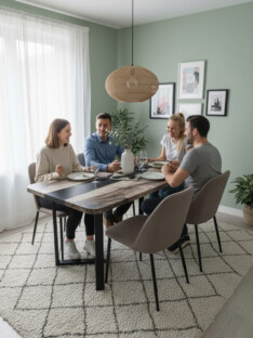 Стол кухонный обеденный прямоугольный дизайнерский лофт THETABLE RU 180х80 3.30/3.1