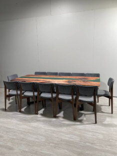 Стол кухонный обеденный прямоугольный дизайнерский лофт THETABLE RU 250х100 3.10/1.1