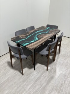 Стол кухонный обеденный прямоугольный дизайнерский лофт THETABLE RU 140х80 4.9/4.1