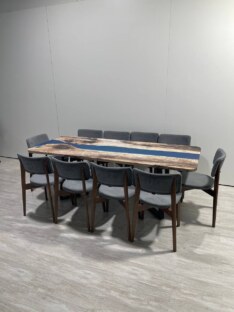 Стол кухонный обеденный прямоугольный дизайнерский лофт THETABLE RU 220х90 3.32/1.1