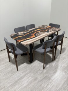 Стол кухонный обеденный прямоугольный дизайнерский лофт THETABLE RU 200х90 4.15/1.1