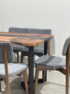 Стол кухонный обеденный прямоугольный дизайнерский лофт THETABLE RU 120х80 3.1/3.1
