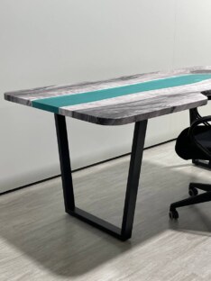 Стол компьютерный с вырезом дизайнерский лофт THETABLE RU 200х90 3.43/2.1