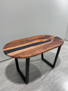 Стол кухонный обеденный овальный дизайнерский лофт THETABLE 140х80 5.8/2.1