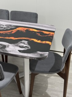Стол кухонный обеденный прямоугольный дизайнерский лофт THETABLE RU 140х80 4.20/3.2