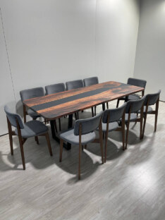 Стол кухонный обеденный прямоугольный дизайнерский лофт THETABLE RU 220х90 3.1/2.1