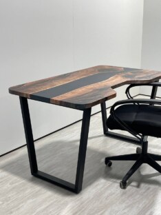 Стол компьютерный с вырезом дизайнерский лофт THETABLE 140х80 3.26/2.1