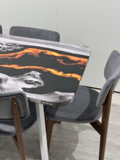 Стол кухонный обеденный прямоугольный дизайнерский лофт THETABLE RU 140х80 4.20/4.2