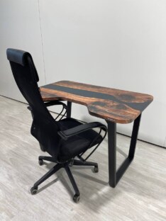 Стол компьютерный с вырезом дизайнерский лофт THETABLE 120х70 3.26/2.1