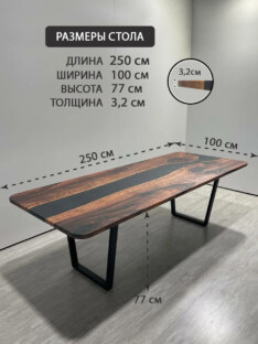 Стол офисный прямоугольный дизайнерский лофт THETABLE RU 250х100 3.1/2.1