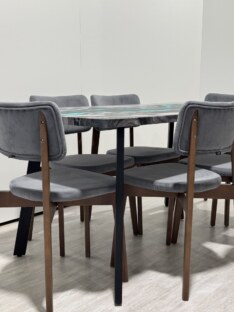Стол кухонный обеденный прямоугольный дизайнерский лофт THETABLE RU 120х80 4.18/4.1