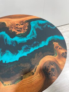 Стол кухонный обеденный круглый дизайнерский лофт THETABLE RU 100х32 4.5/1.1